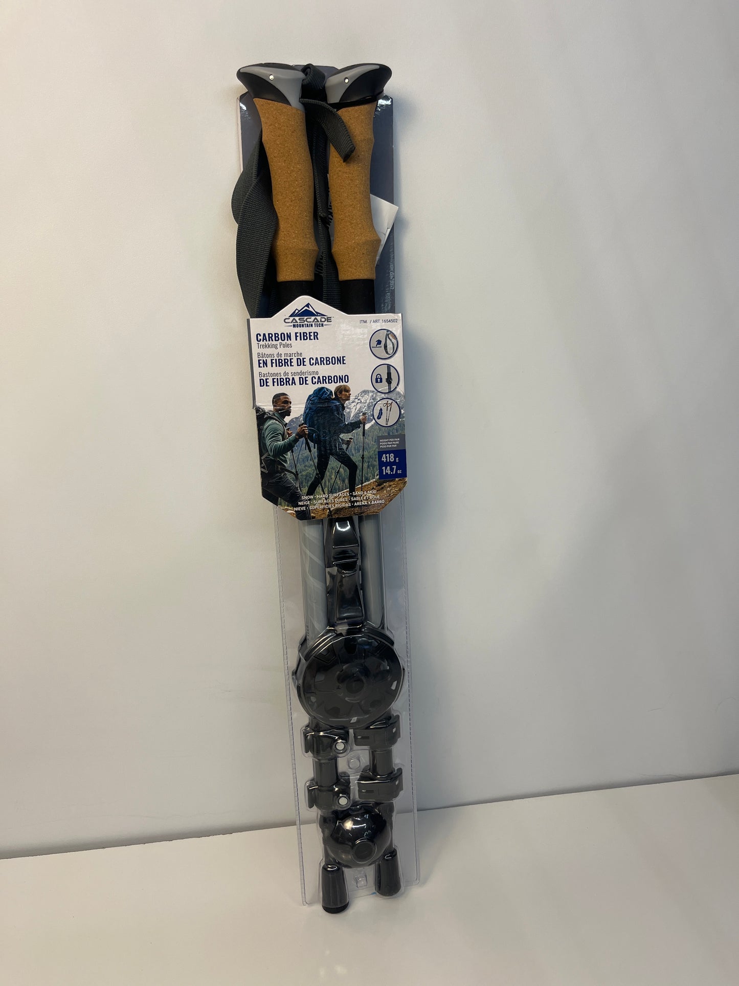 NEW - Cascade Carbon Fiber Quick Lock Trekking Poles Set