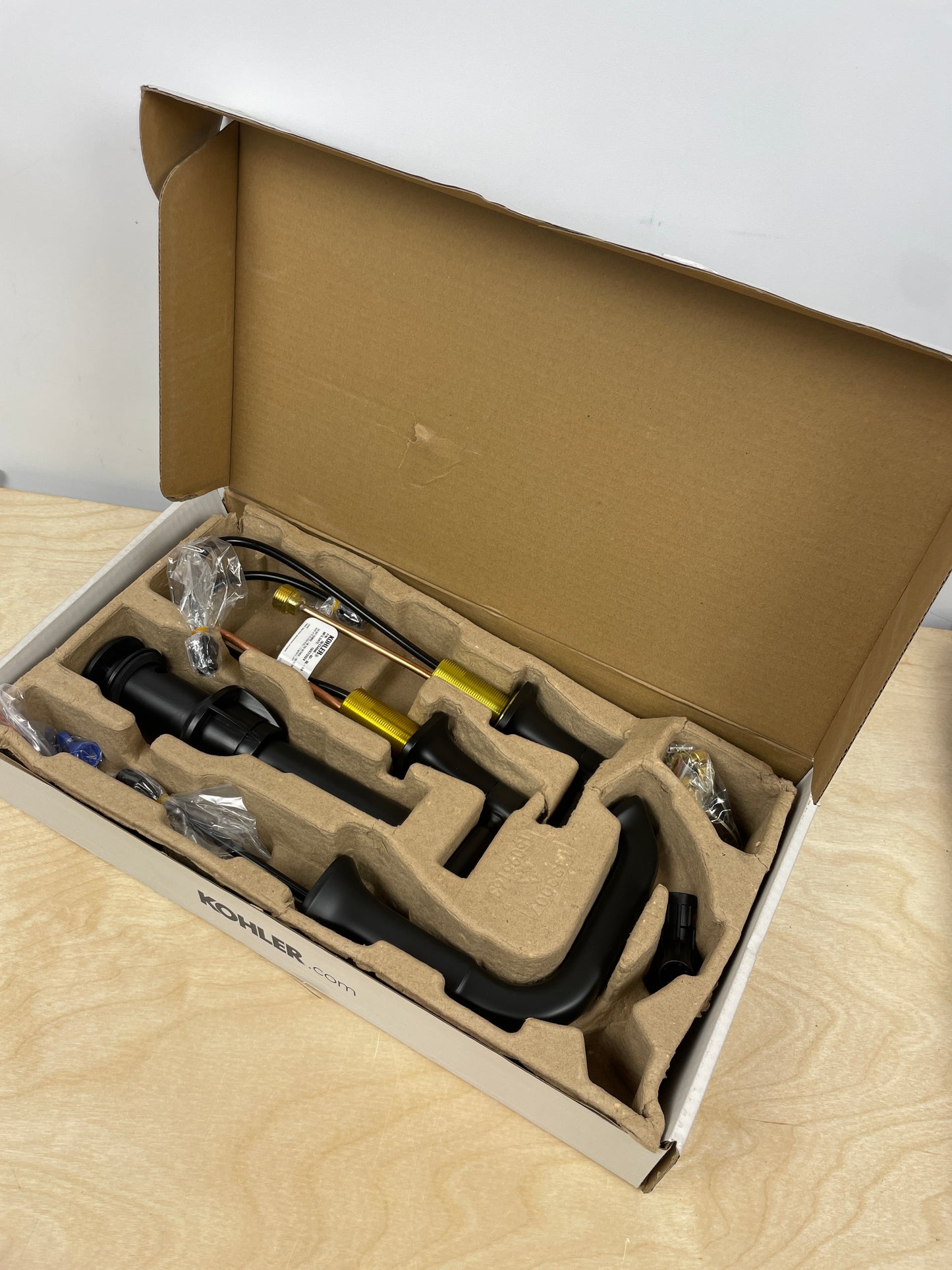 NEW - Matte Black - Kohler Terzet Widespread Bathroom Sink Faucet