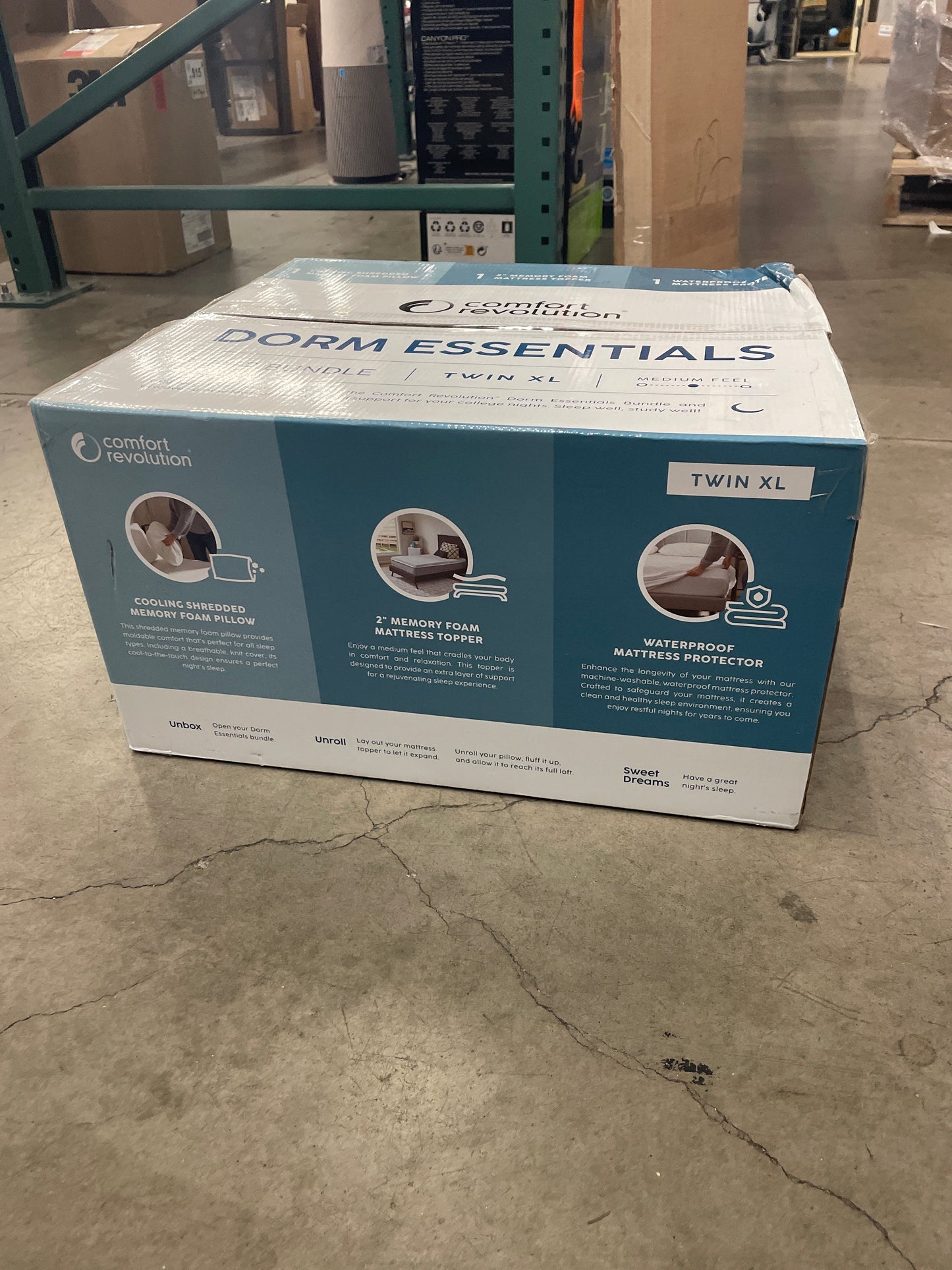 Comfort Revolution Dorm Essentials Twin XL Sleep Bundle - Retail $60