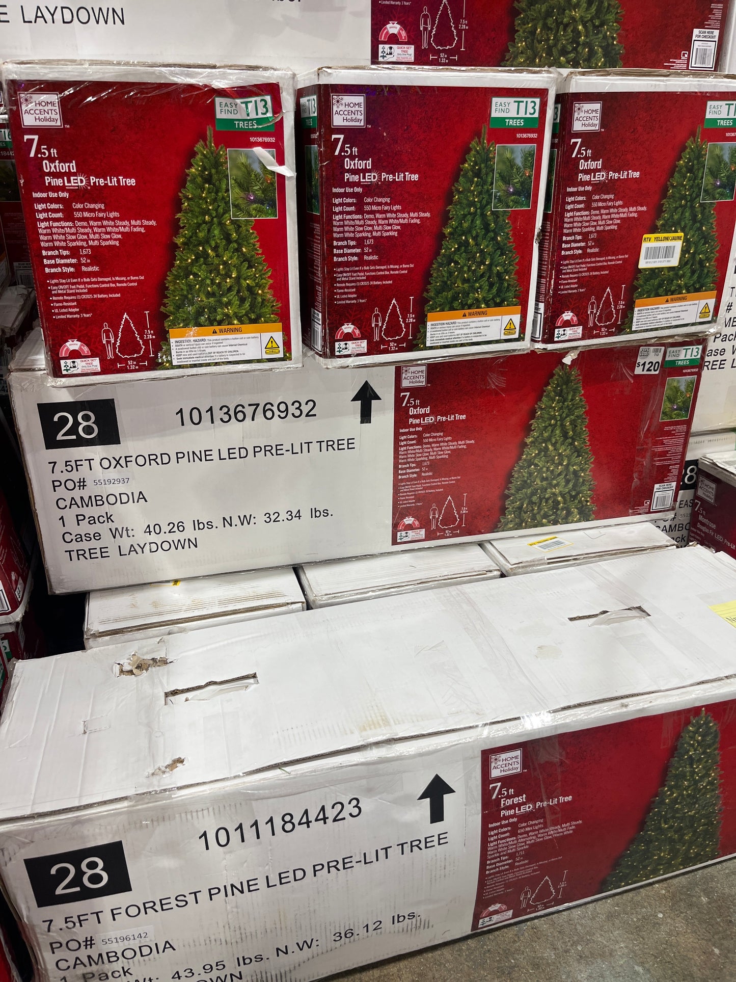 Home Accents Holiday 7.5 ft. Oxford Pine LED Pre-Lit Artificial Christmas Tree T13