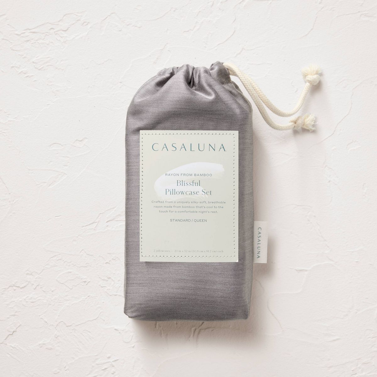King 400 Thread Count Rayon from Bamboo Pillowcases Dark Gray - Casaluna™