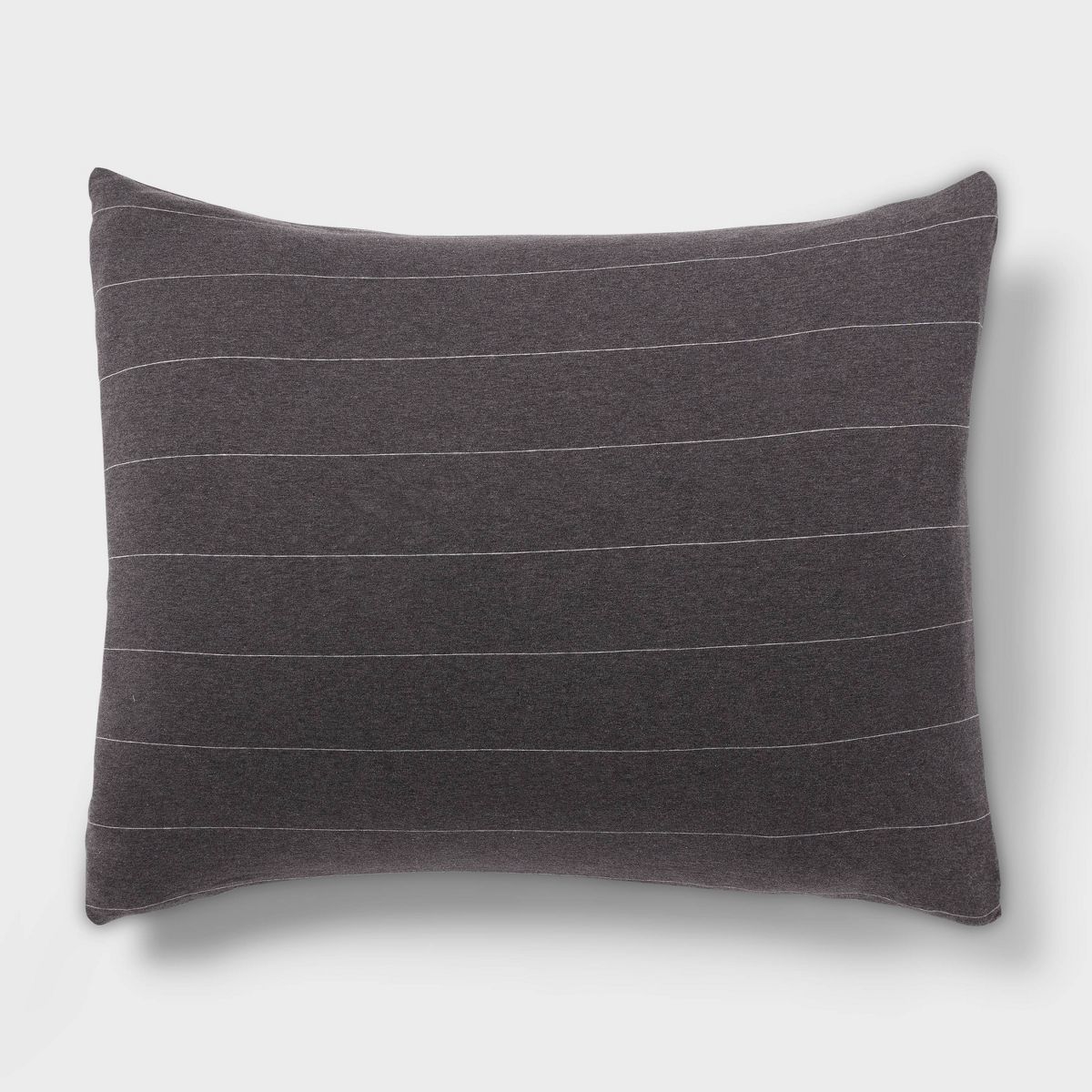 King Jersey Duvet and Sham Set Dark Gray Striped - Threshold™: Cotton Knit, Zipper Closure, OEKO-TEX Certified