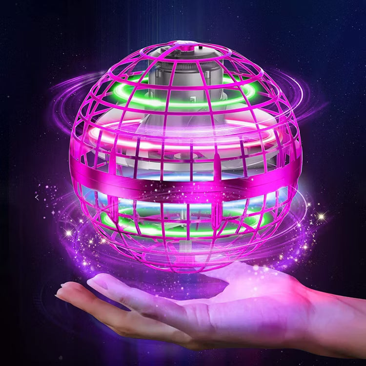 Flying Orb Ball, Red with Dazzling Lights, Magic Hover Spinner, Cool Boomerang Drone
