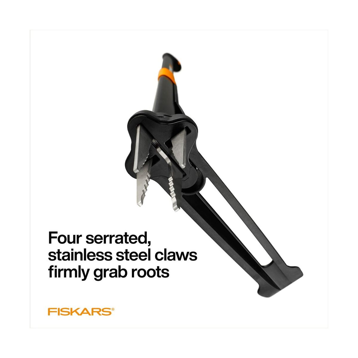 Fiskars 4 Claw Stand Up Stainless Steel Hand Weeder
