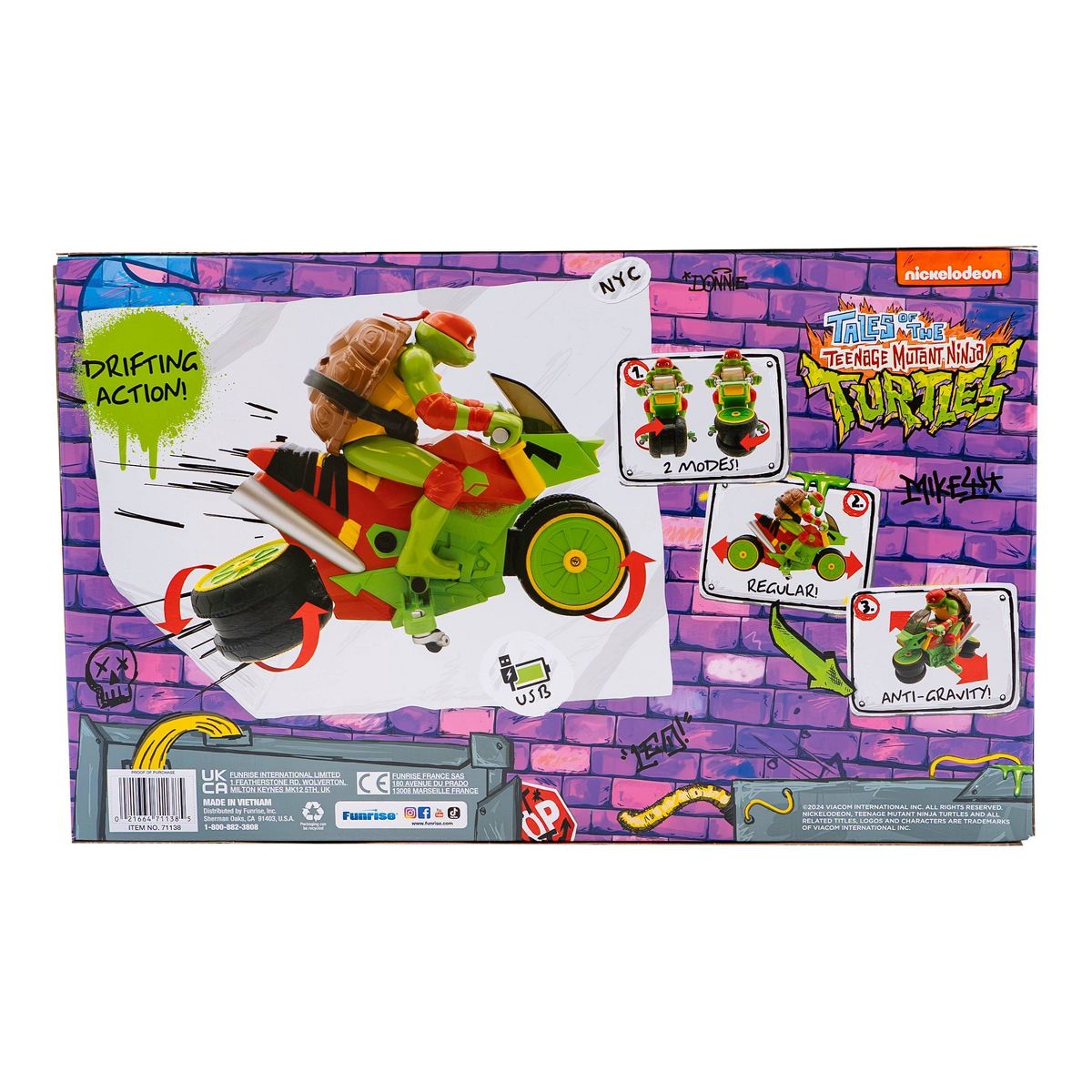 Teenage Mutant Ninja Turtles RC Raph's Rad Ride: Remote Control Motorcycle, Fine Motor Skills Development, Battery-Powered