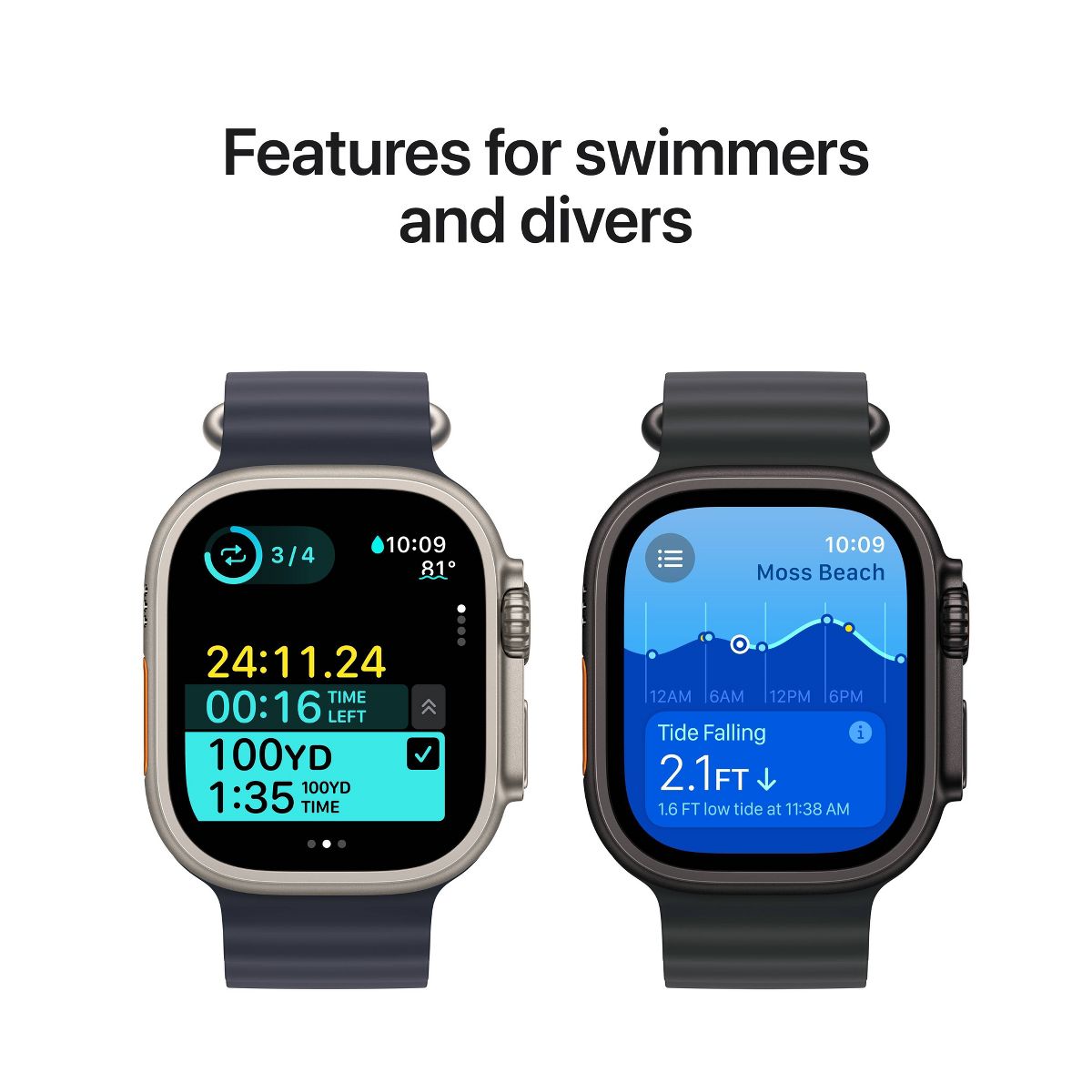 Apple Watch Ultra 2 GPS + Cellular 49mm Black Titanium Case with Dark Green Alpine Loop - Small