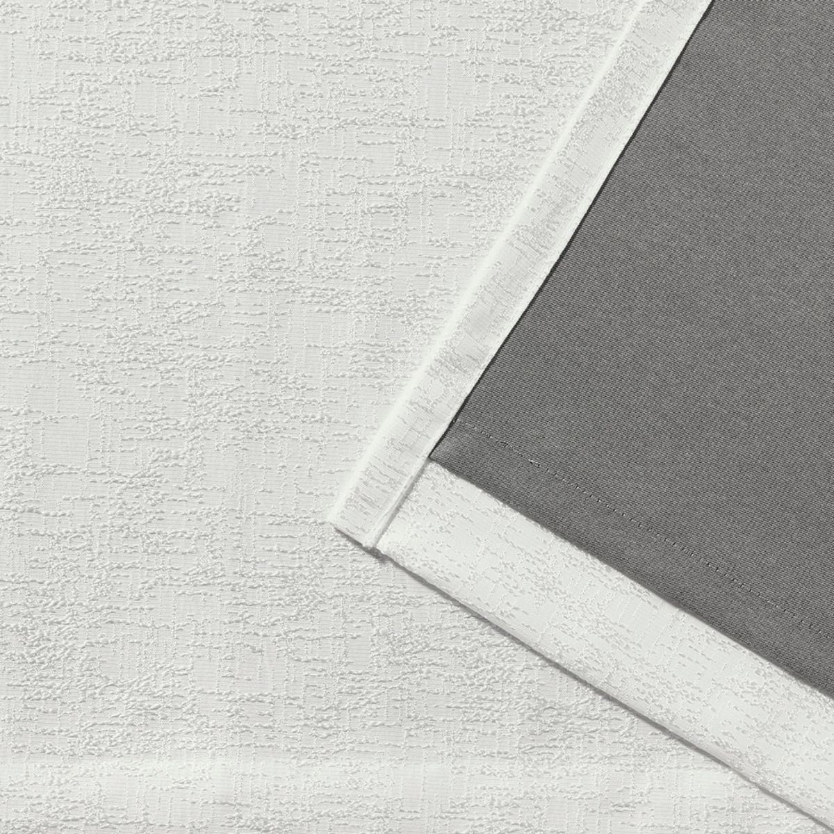 EXCLUSIVE HOME Zeus Solid Textured Jacquard Blackout Hidden Tab/Rod Pocket Curtain Panel Pair, 52"x108", Winter White