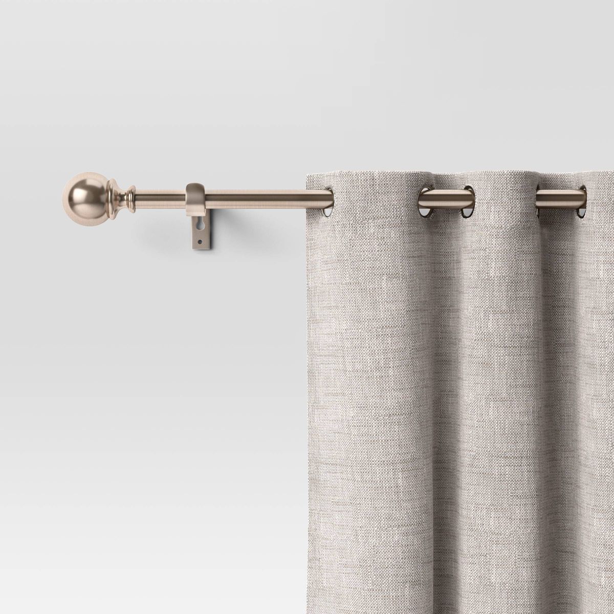 66"-120" Ball Double Curtain Rod Brushed Nickel - Threshold™: Adjustable Metal Set, Silver Finish, 30lb Capacity