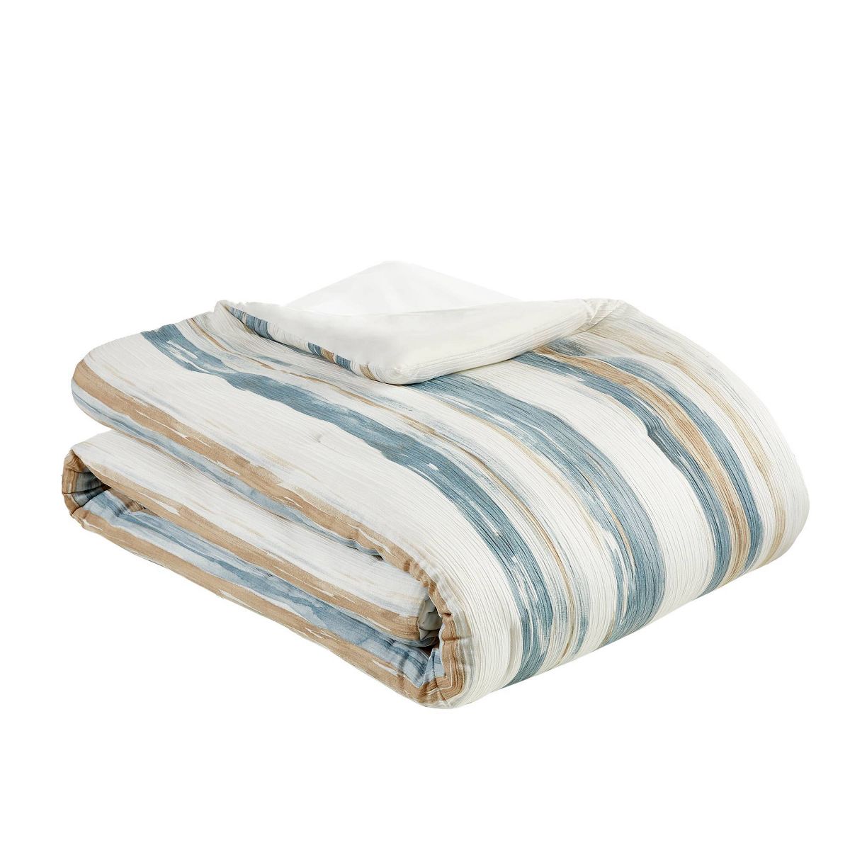 5pc King Watercolor Striped Comforter Set Blue