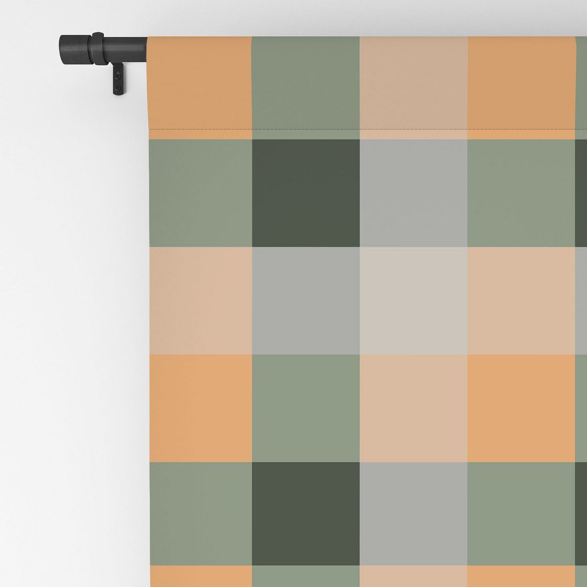 Miho retro color illusion 64" x 50" Single Panel Blackout Window Curtain - Deny Designs