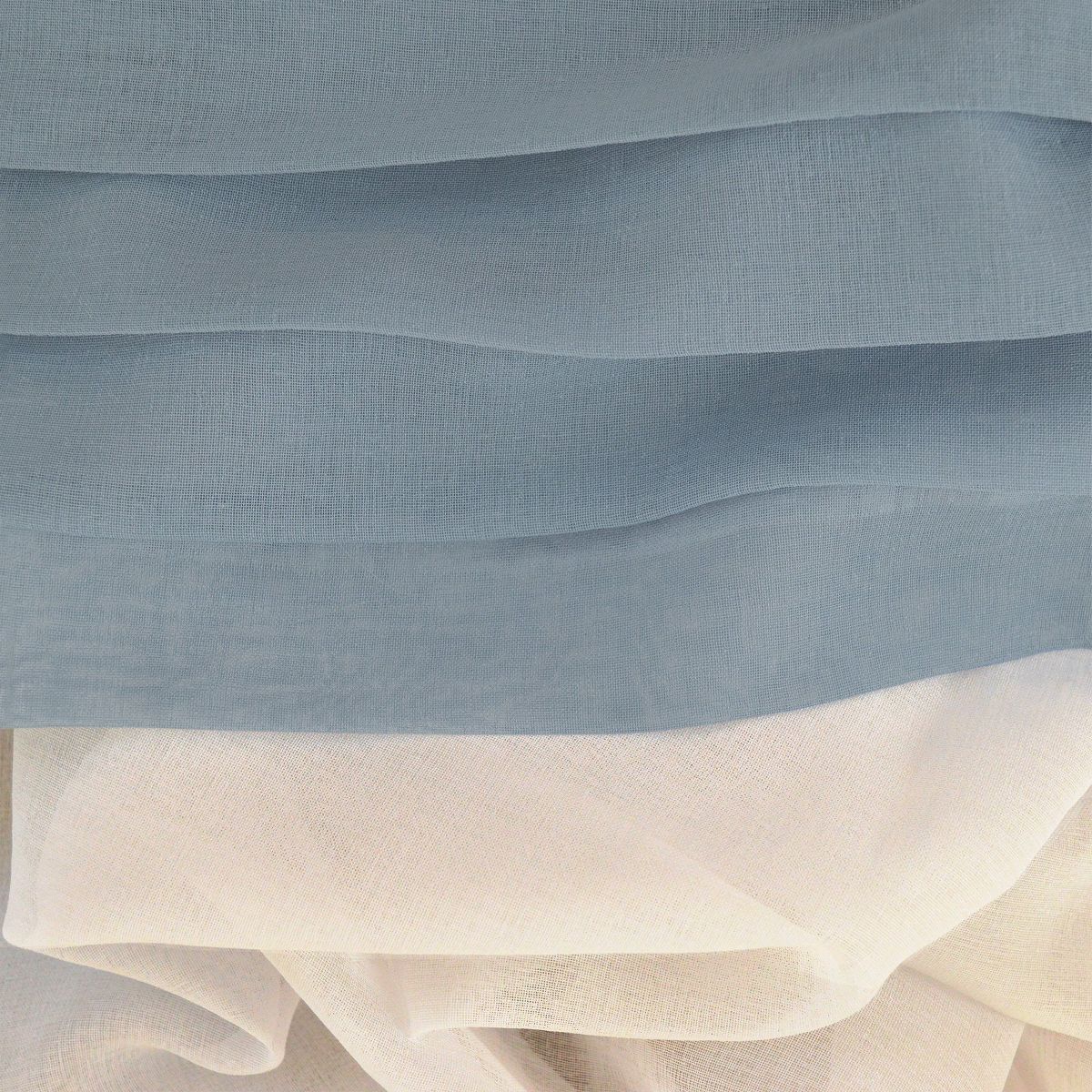 Geneva Pleated 2-Tone Grommet Panel 52x63 Blue/White