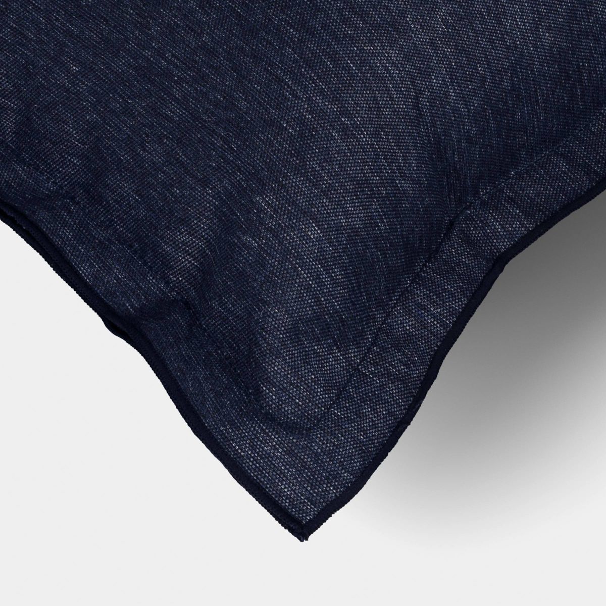20"x20" Heathered Solid Double Flange Pillow Navy - Threshold™