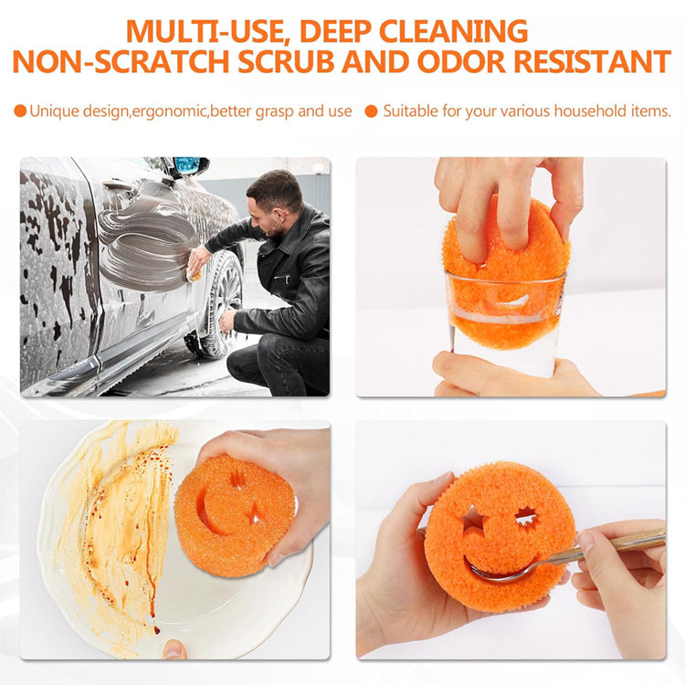 3 Colorful Smile Scrub Sponges, Temperature Controlled Dish Sponge