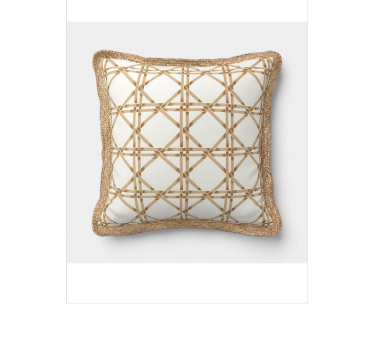 18"x"18 Lattice Print Trimmed Pillow Khaki/Tan - Threshold