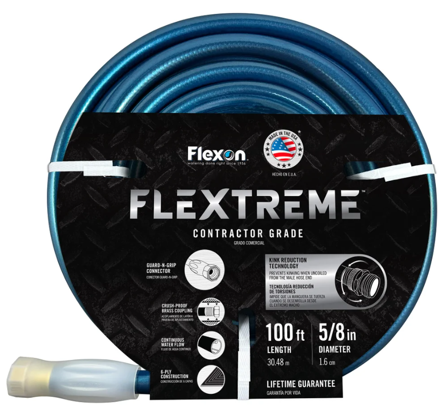 Flexon 5/8 in. x 100 ft. Contractor Grade Hose with Guard & Grip