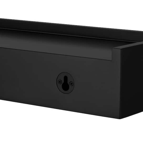 36 in. W x 5.9 in. D Black Decorative Wall Shelf with Ledge (Set of 2)