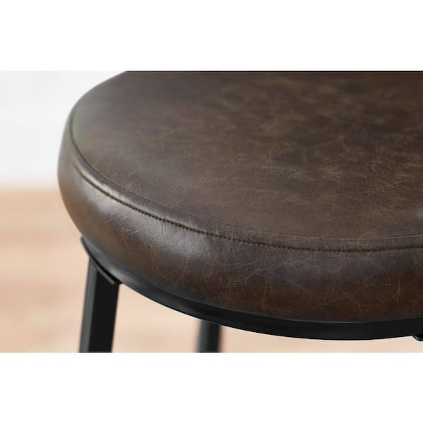 Black Metal 3 Piece Dining Set with Chocolate Wood Top (36 in. W x 42 in. H)