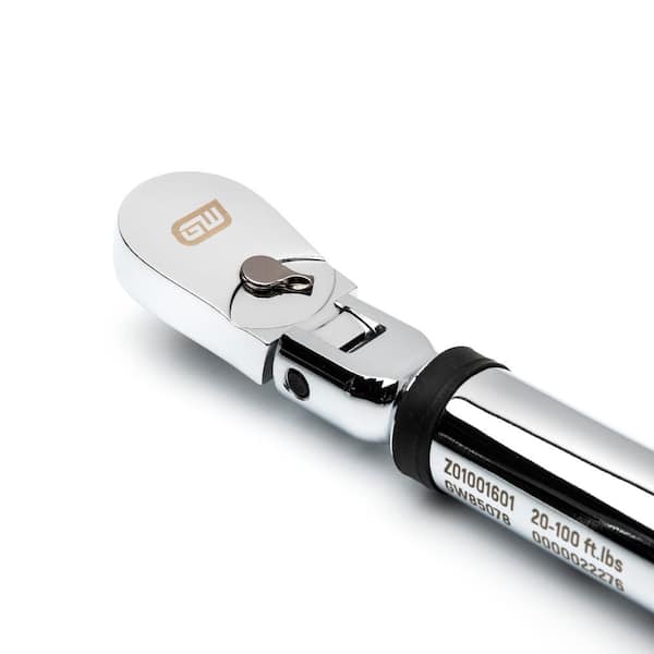 GEARWRENCH 3/8 in. Drive 10-100 ft./lbs. Flex-Head Electronic Torque Wrench with Angle