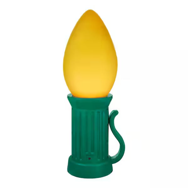 3 ft. Battery Operated LED Jumbo Yellow Bulb Holiday Yard Decoration