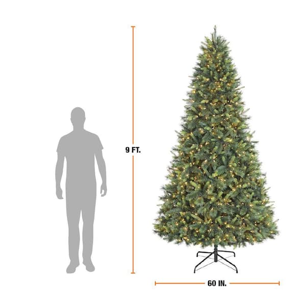 Home Accents Holiday 9 ft. Forest Pine LED Pre-Lit Artificial Christmas Tree T17