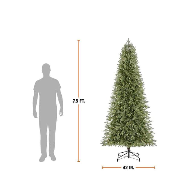 Home Accents Holiday 7.5 ft. Jackson Noble Fir Slim LED Pre-Lit Artificial Christmas Tree T22