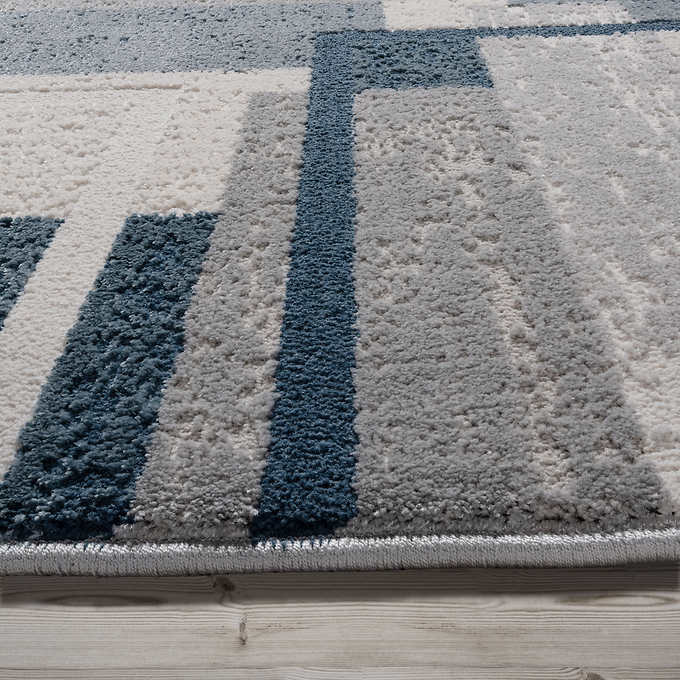 NEW - Costco - Eden Rug Collection, Abstract Geo Blue 7'10" x 10' - Retail $299