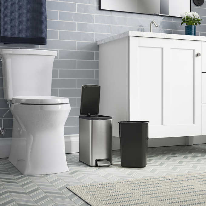 NEW - Kohler 6L Stainless Steel Step Trash Bin, 2-pack