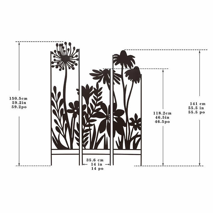 Costco - 3-Panel Garden Mural Stakes - Retail $114