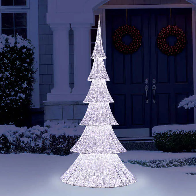 NEW - Costco - 8' Holiday Glitter Tree With Lights - Retail $199
