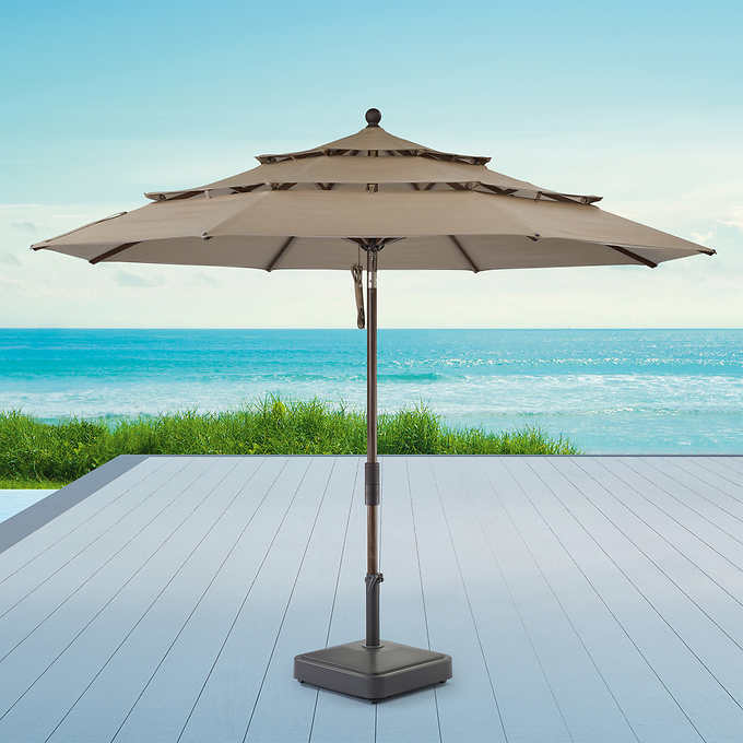 costco large patio umbrella NEW - Costco - Proshade 11ft Three-Tier Market Umbrella