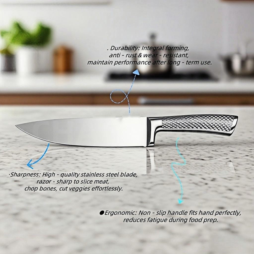 14 Piece Knife Set with Block and Scissors, Stainless Steel