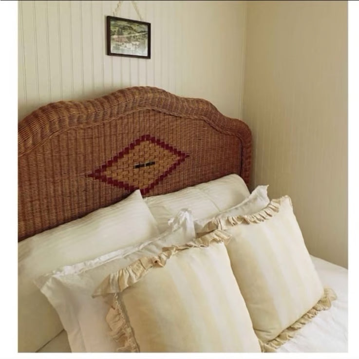 Square Pillow Big Stripe with Ruffle Pale Yellow and Cream - Threshold Design with Studio McGee