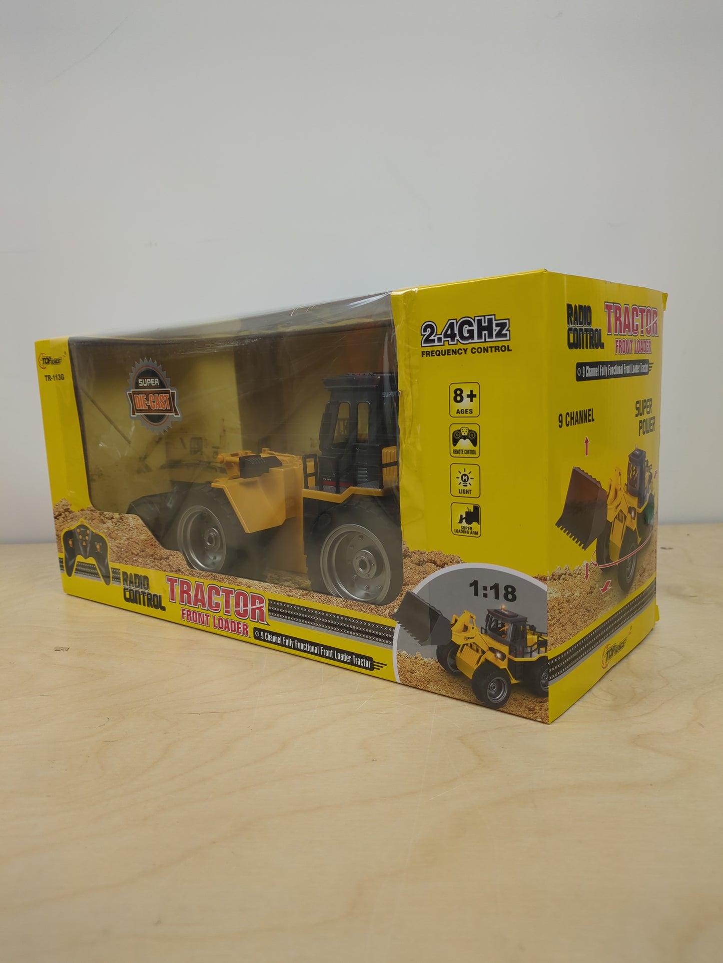 Top Race 6 Channel Full Functional Front Loader RC Remote Control Construction Toy Tractor Lights & Sounds 2.4Ghz Remote Control Tractor Toys Remote Control Bulldozer RC Construction Vehicles Boy Toys - Retail $32