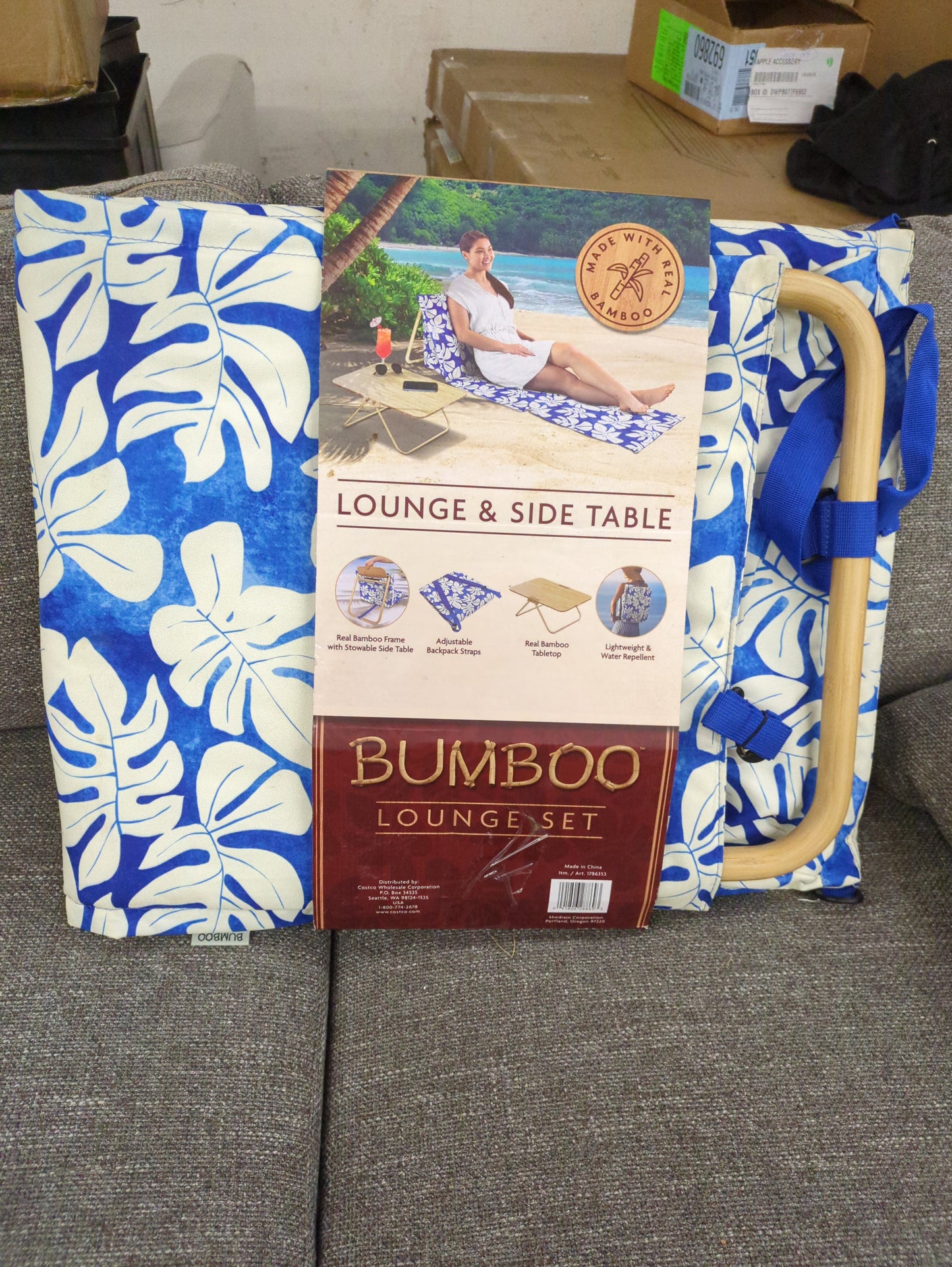 Bumboo Beach Lounger with Tray Table - Retail $50