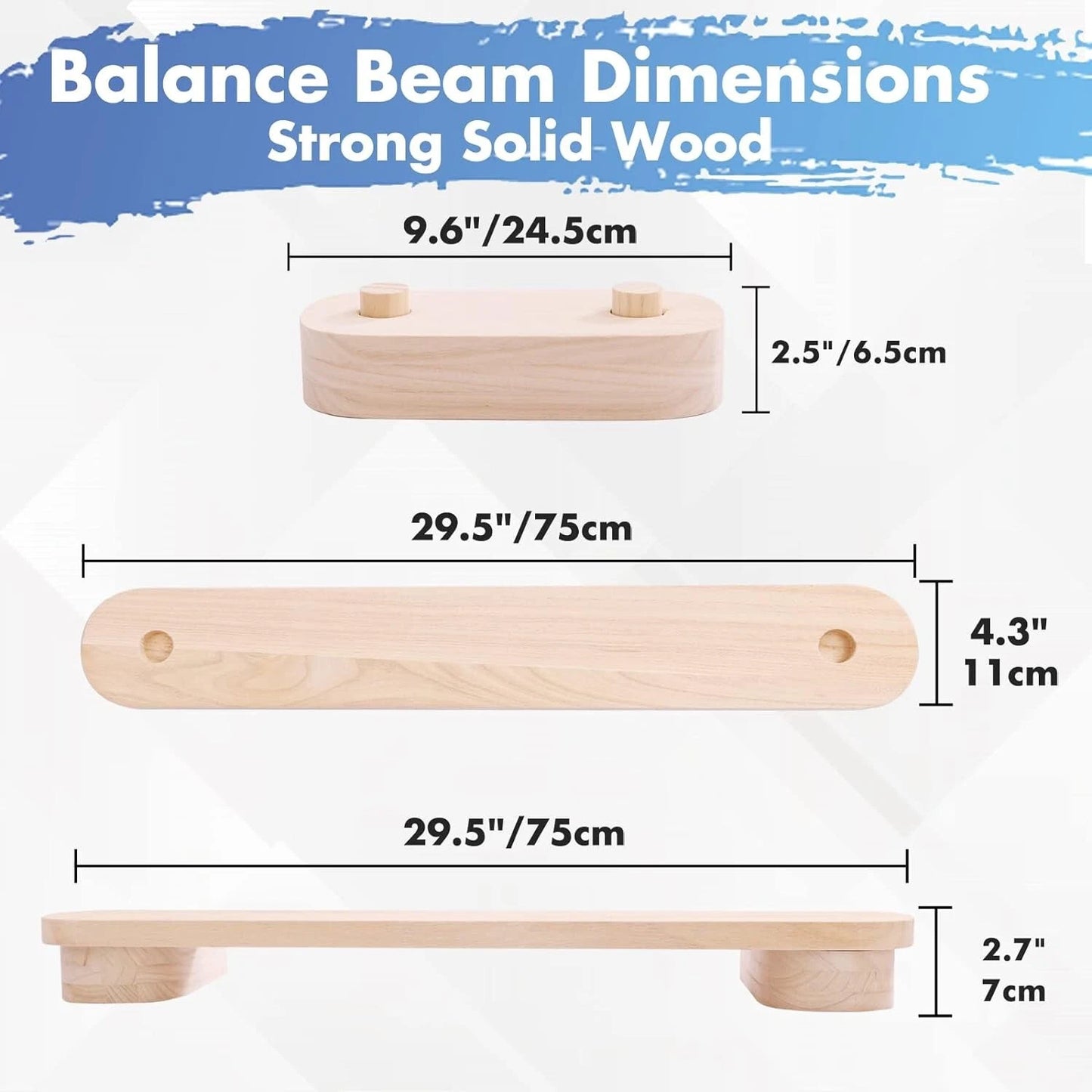 Autirinee Balance Beam, Stepping Stones for Kids, Montessori Toy W/Case Gynastic