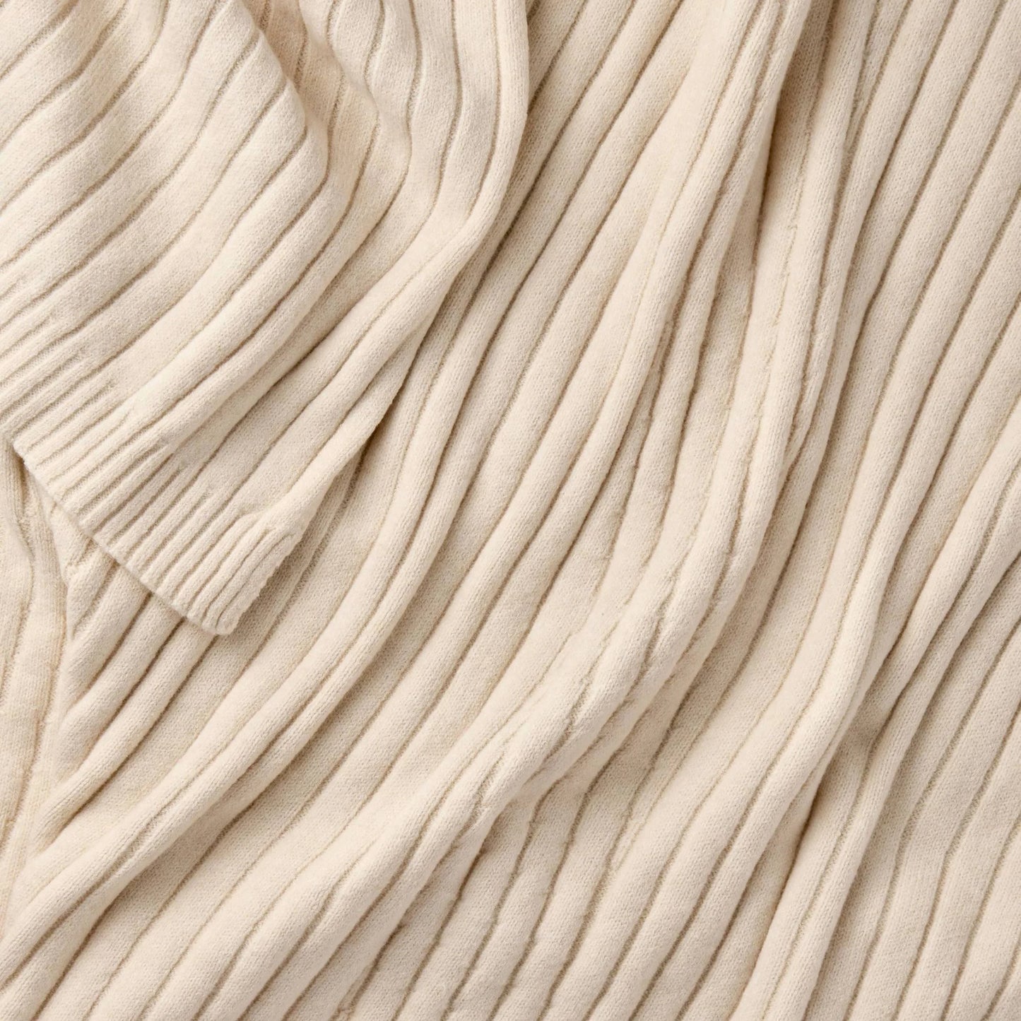 New Casual Mixed Rib Throw Blanket Beige 50"x60" - Threshold designed with Studio McGee