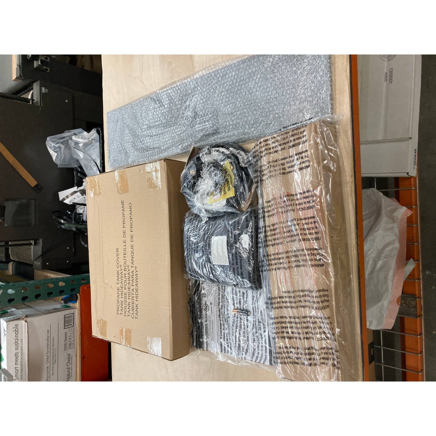 LIKE NEW - Costco - Bond Rectangle Faux Concrete Fire Pit with Tank Hideaway - Retail $399