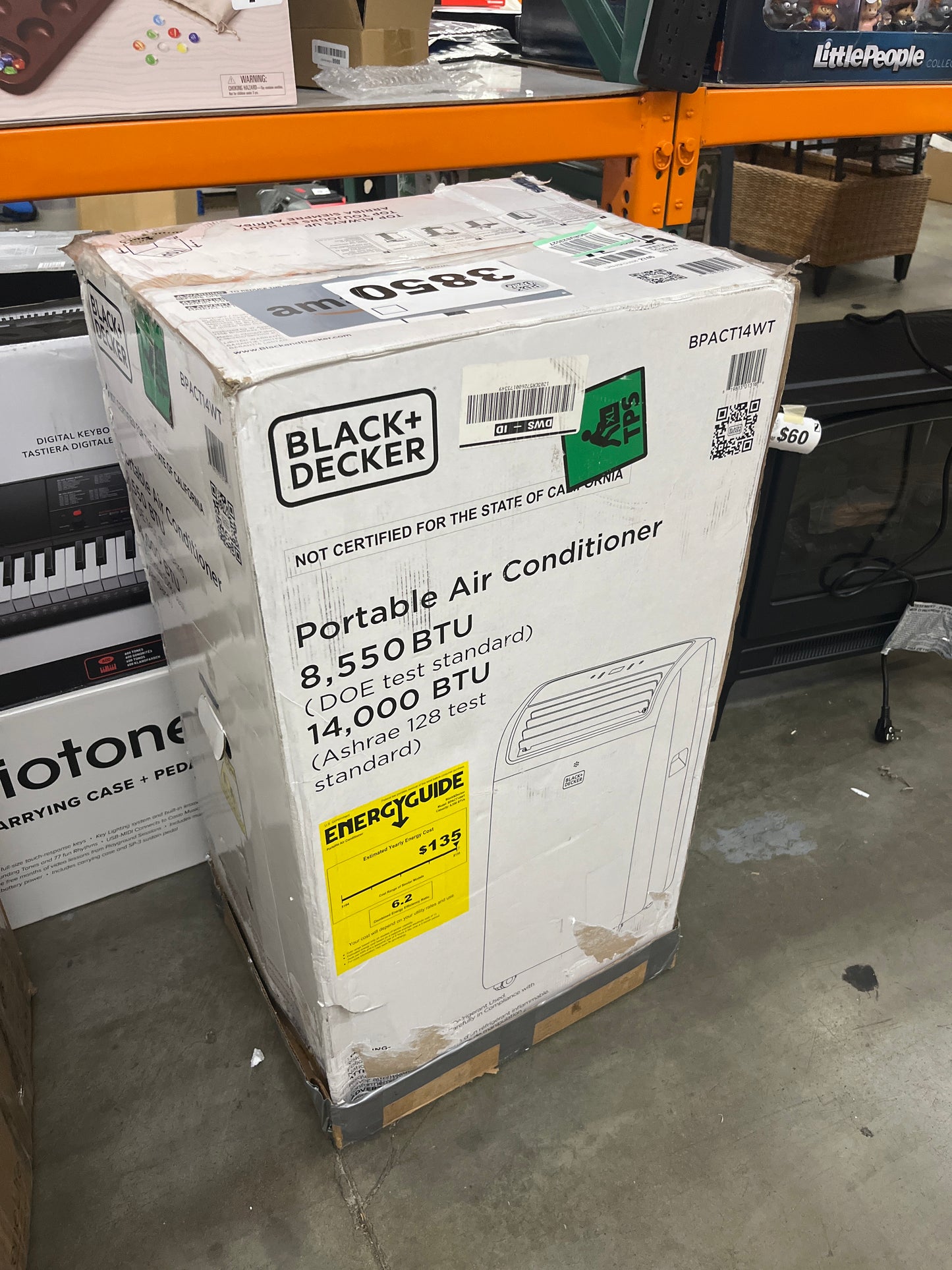 BLACK+DECKER Air Conditioner, 14,000 BTU Air Conditioner Portable for Room up to 700 Sq. Ft. with Remote Control, White - Retail $449