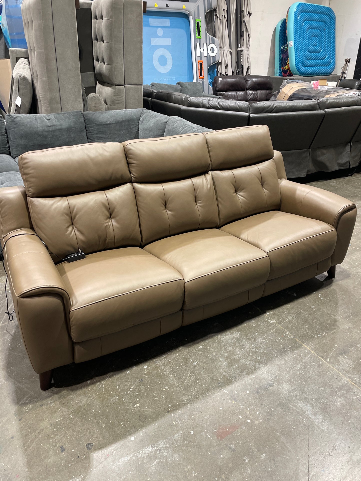 Malibu Leather Power Reclining Sofa with Power Headrests