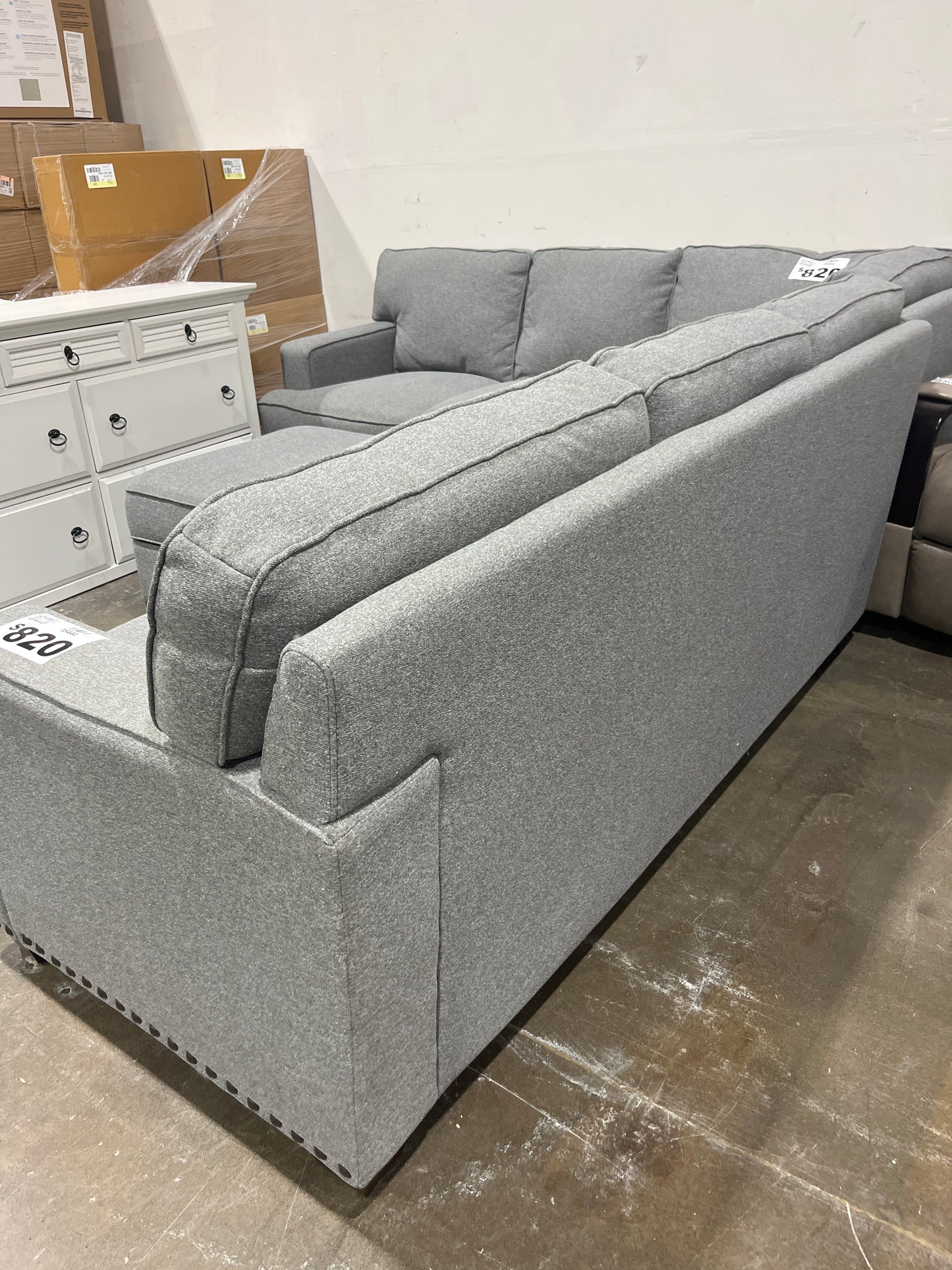 Thomasville Emilee Fabric Sectional with Storage Ottoman