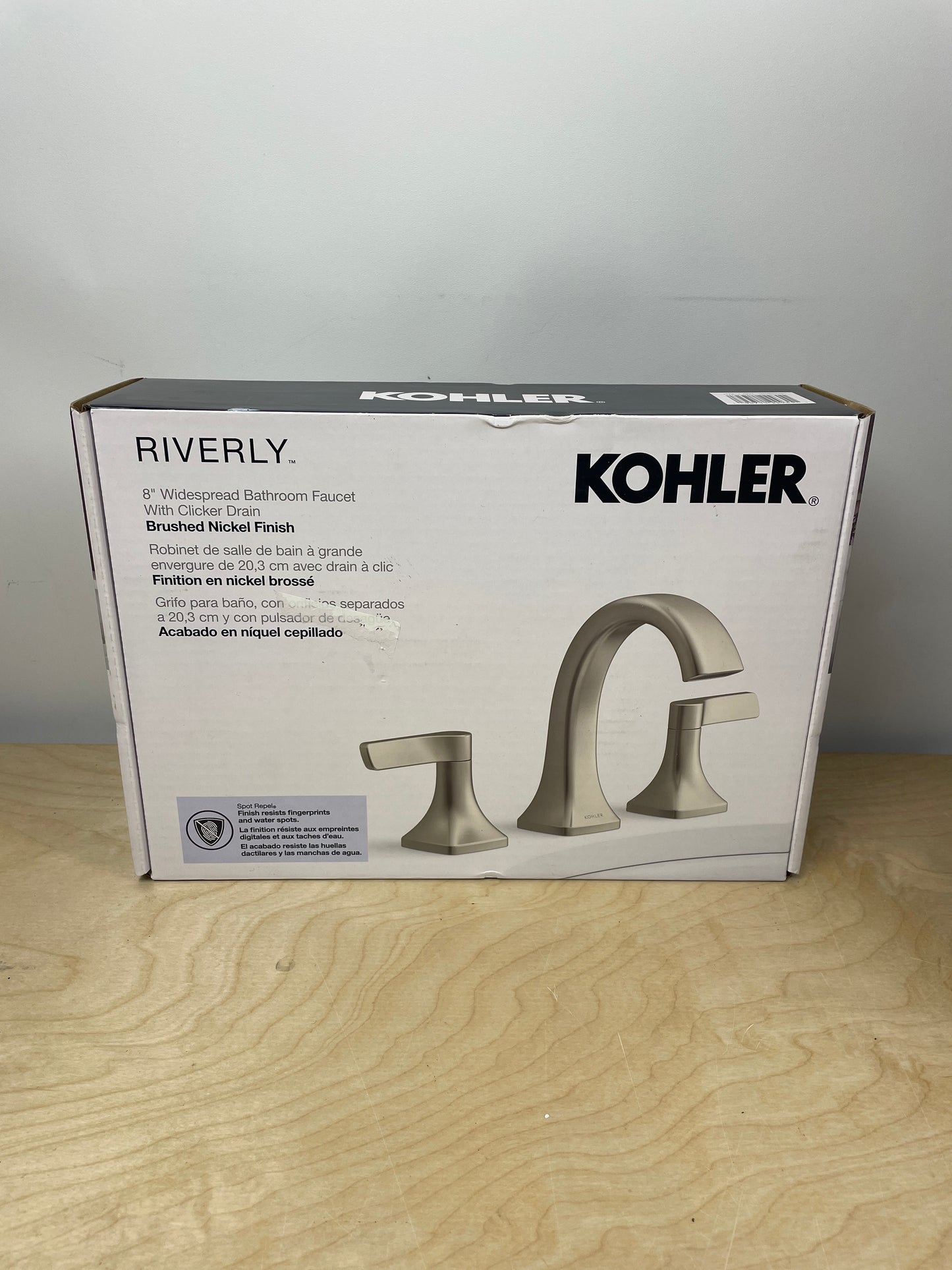 Kohler Riverly Widespread Bathroom Sink Faucet, Brushed Nickel