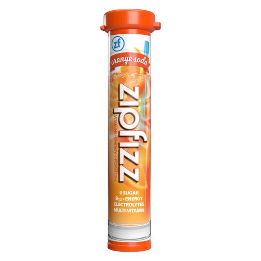 Zipfizz Multi-Vitamin Energy Hydration Drink Mix, 30 Tubes, Orange Soda
