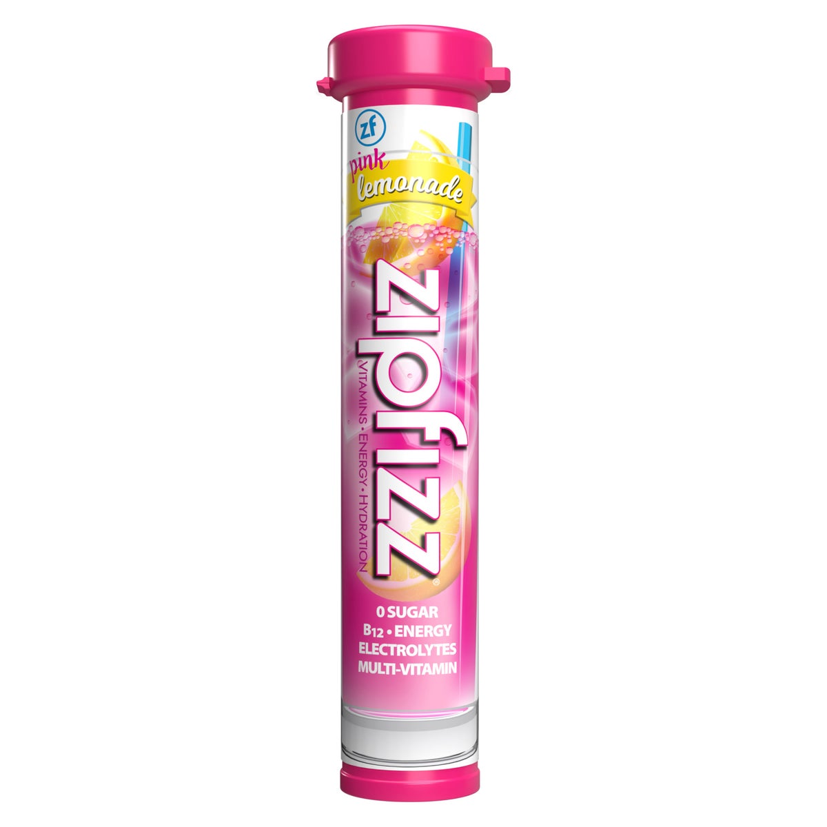 Zipfizz Multi-Vitamin Energy Hydration Drink Mix, 30 Tubes, Pink Lemonade