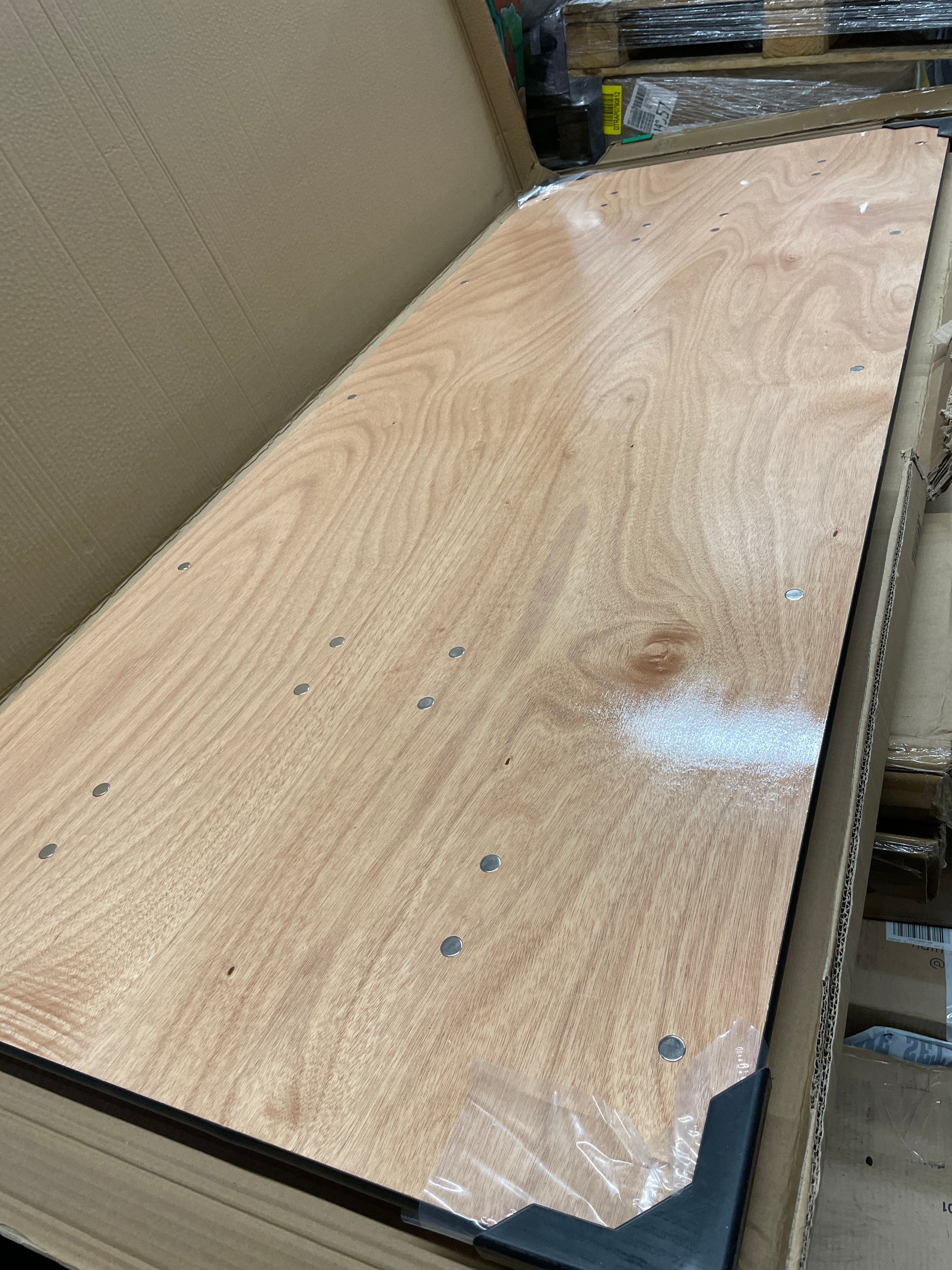 Flash Furniture Gael 6' Wood Folding Training and Event Table, Rectangular Folding Training Table with Smooth Clear Coated Finished Top, Natural - Retail $159