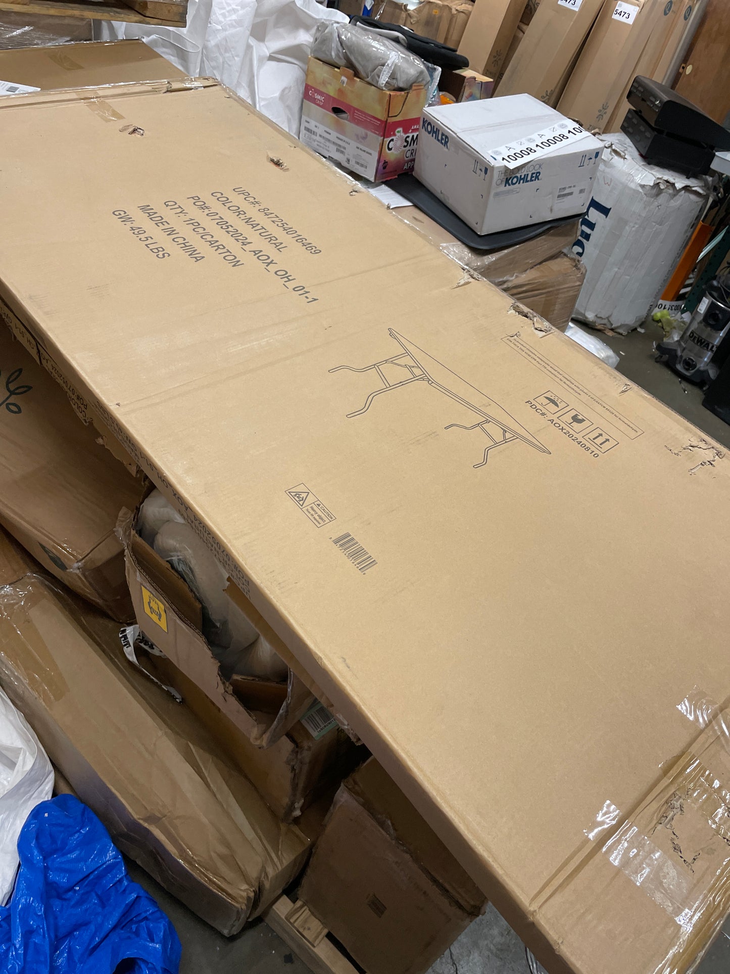 Flash Furniture Gael 6' Wood Folding Training and Event Table, Rectangular Folding Training Table with Smooth Clear Coated Finished Top, Natural - Retail $159