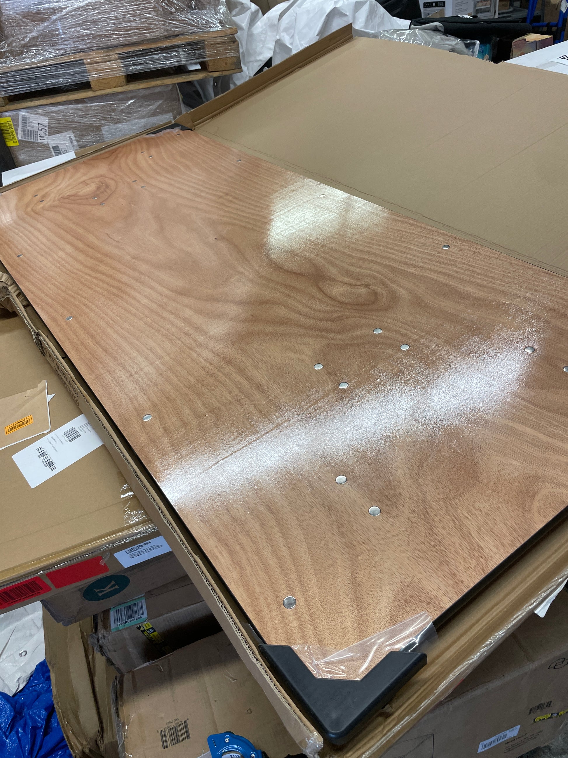 Flash Furniture Gael 6' Wood Folding Training and Event Table, Rectangular Folding Training Table with Smooth Clear Coated Finished Top, Natural - Retail $159