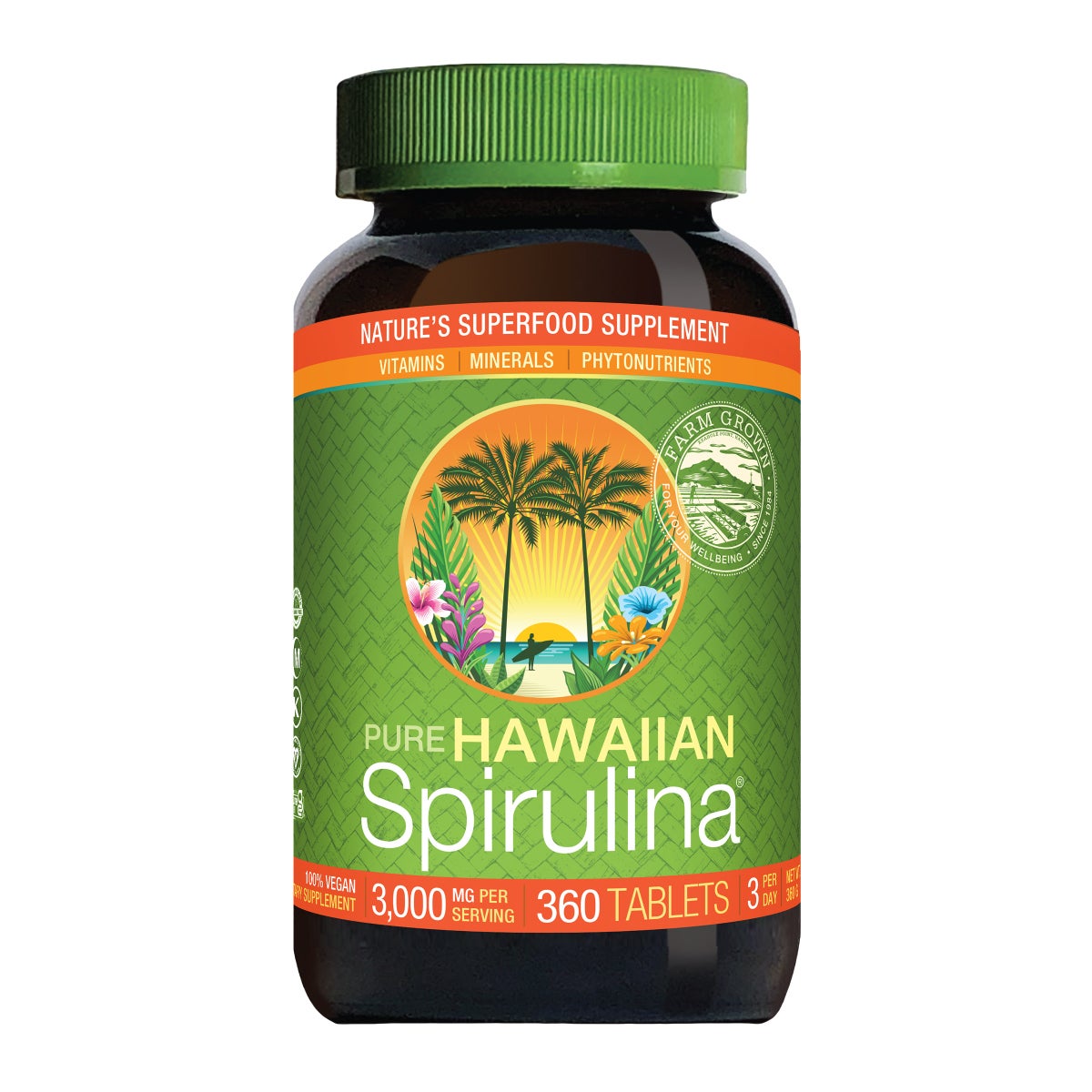 NEW - Pure Hawaiian Spirulina 3000 mg, 360 Tablets