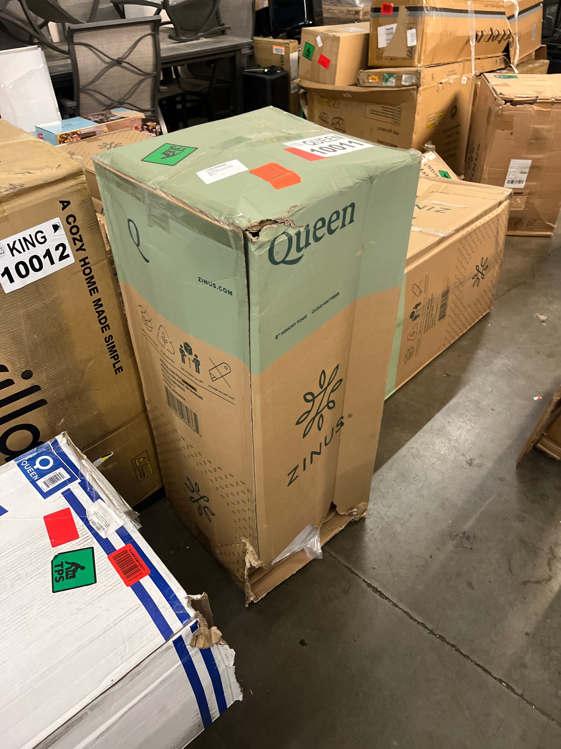 ZINUS 8 Inch Cloud Memory Foam Mattress, Queen, Fiberglass Free, Pressure Relieving, Mattress in A Box, CertiPUR-US Certified, White - Retail $350