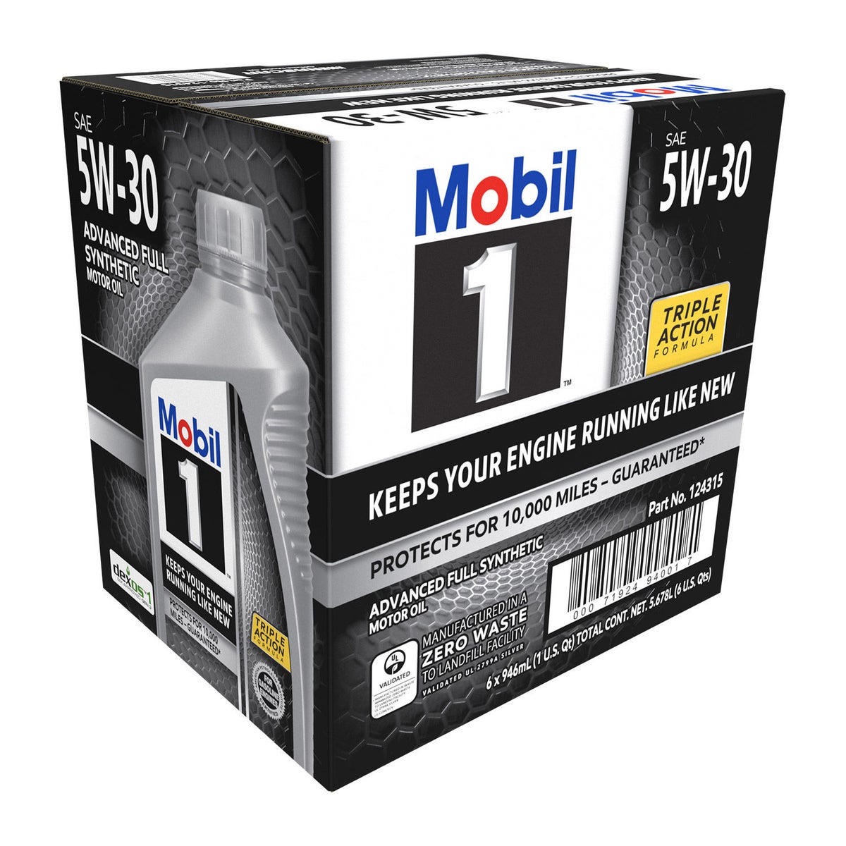 Mobil 1 Advanced Full Synthetic Motor Oil 5W-30, 1-Quart/6-pack