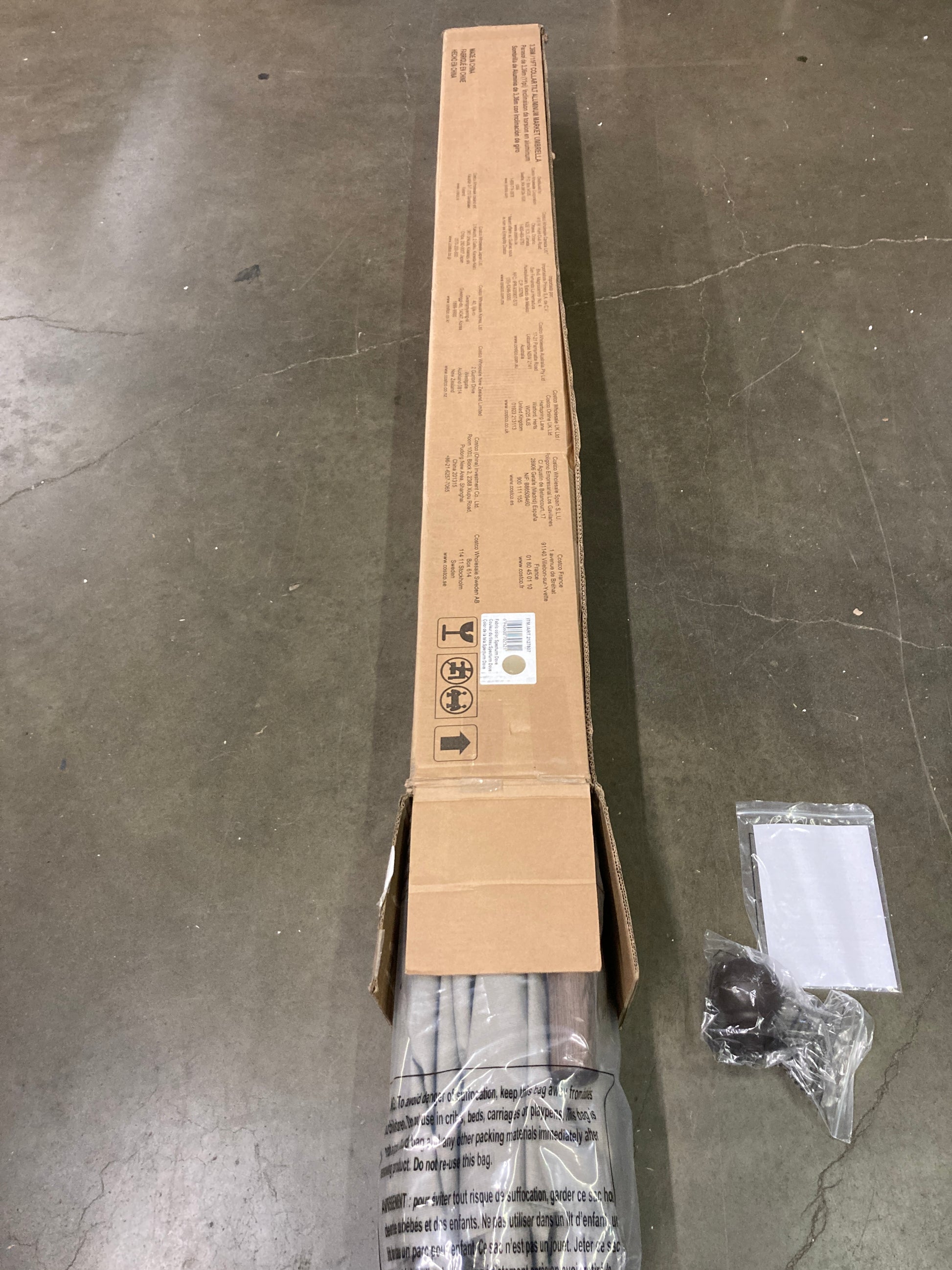 Costco - GRAY Proshade 11ft Wood-Look Collar Tilt Aluminum Umbrella - Retail $239 Default Title